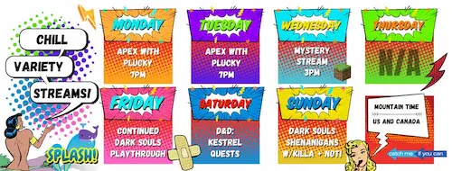 Personal Stream Schedule